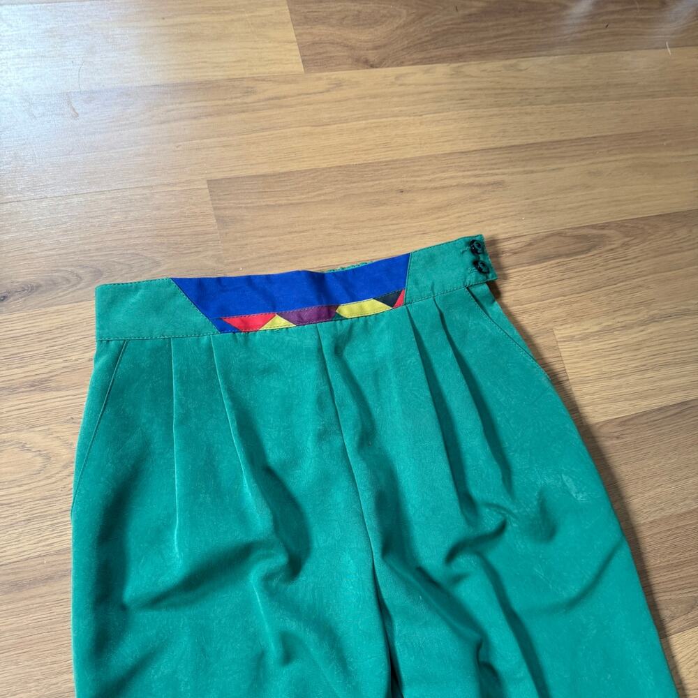 Women's Vintage 90's City Girl Nancy Bolen Green Colorablock 2-Piece Set Sz 8 - Picture 10 of 15